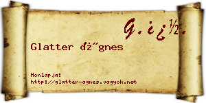 Glatter Ágnes névjegykártya
